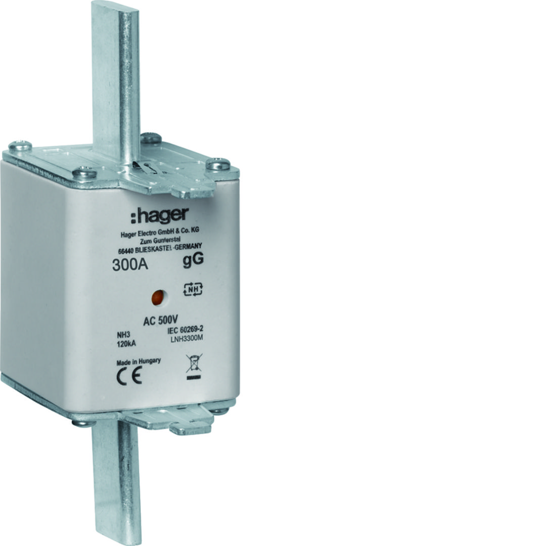 NH biztosítóbetét gG NH3 300A gL/gG (kábel-/készülékvédő) 500V AC 120kA LNH Hager