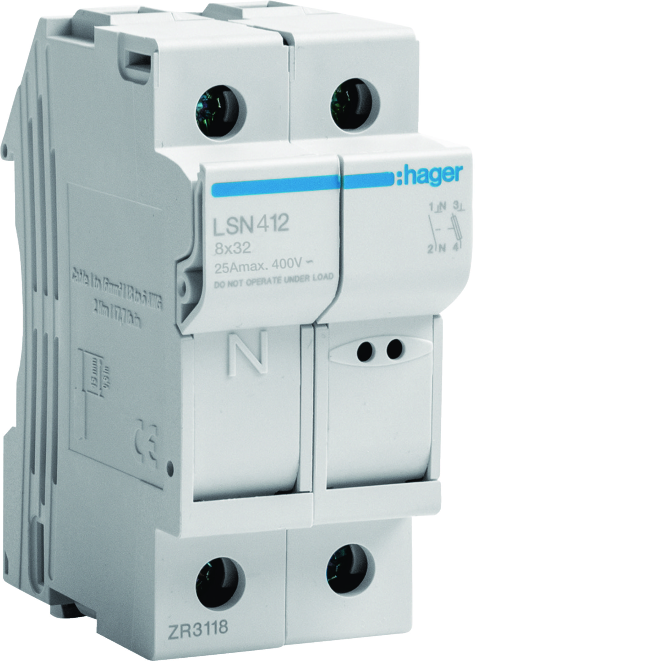 PORTAFUSIBILE 8X32 1P + N 2M