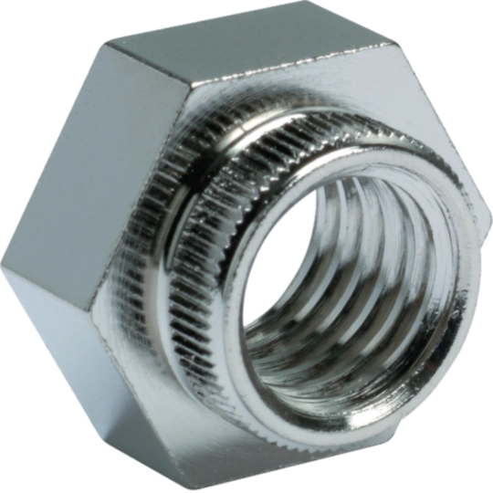 LVZM12 - Écrou à insérer Hager pour barre collectrice laiton nickelé M12 alésage Ø14.5mm