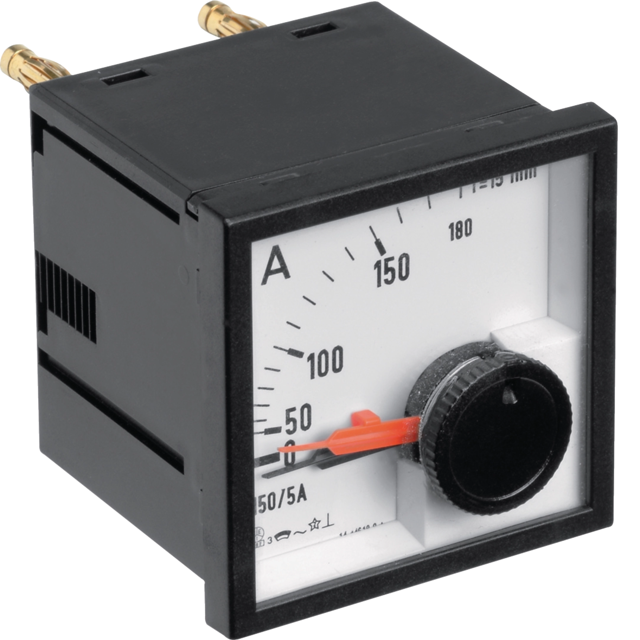 LVZMS00100 - EB-Bimetall-Amperemeter Hager 100A steckbar 44×44mm Klasse 3 Integration 15 Min.