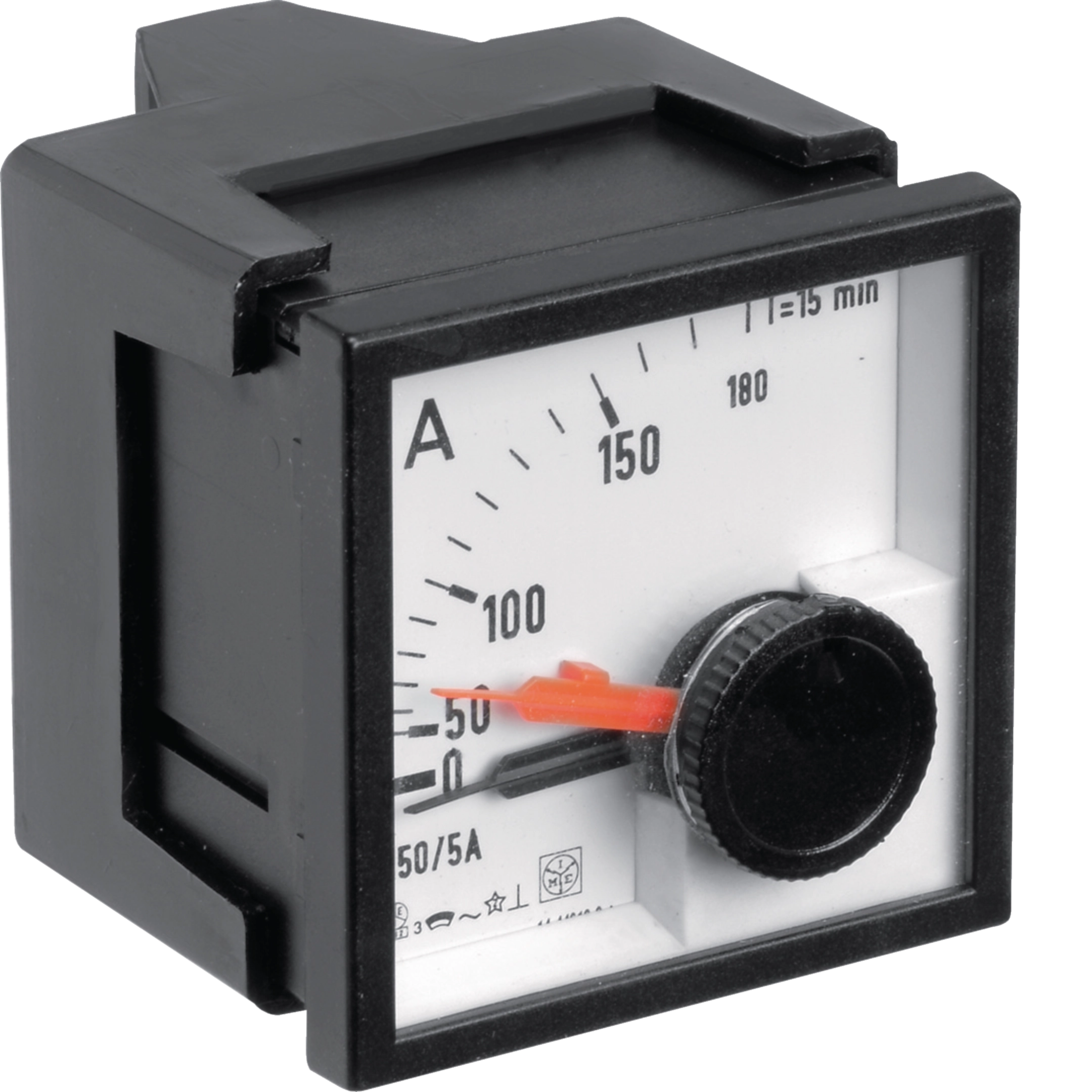LVZMV00100 - EB-Bimetall-Amperemeter Hager 100A versenkt 44×44mm Klasse 3 Integration 15 Min.