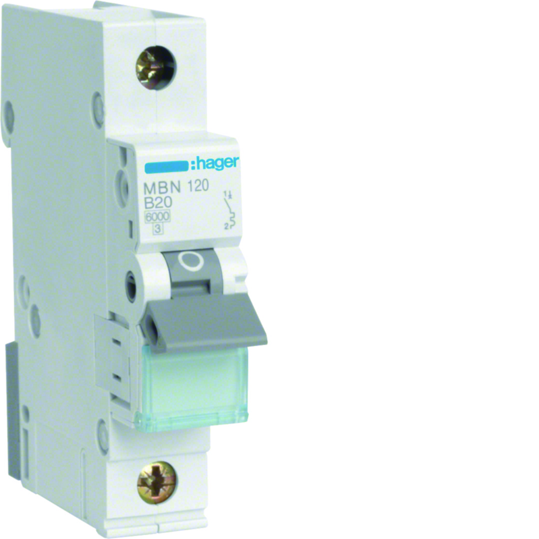 Kismegszakító 1P 20A B-jelleg 400V AC 6kA/60898 10kA/60947 MBN Hager