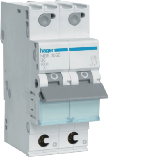 MBS206E - Minibrytare QuickConnect 2-polig 6A B-karakteristik 6kA