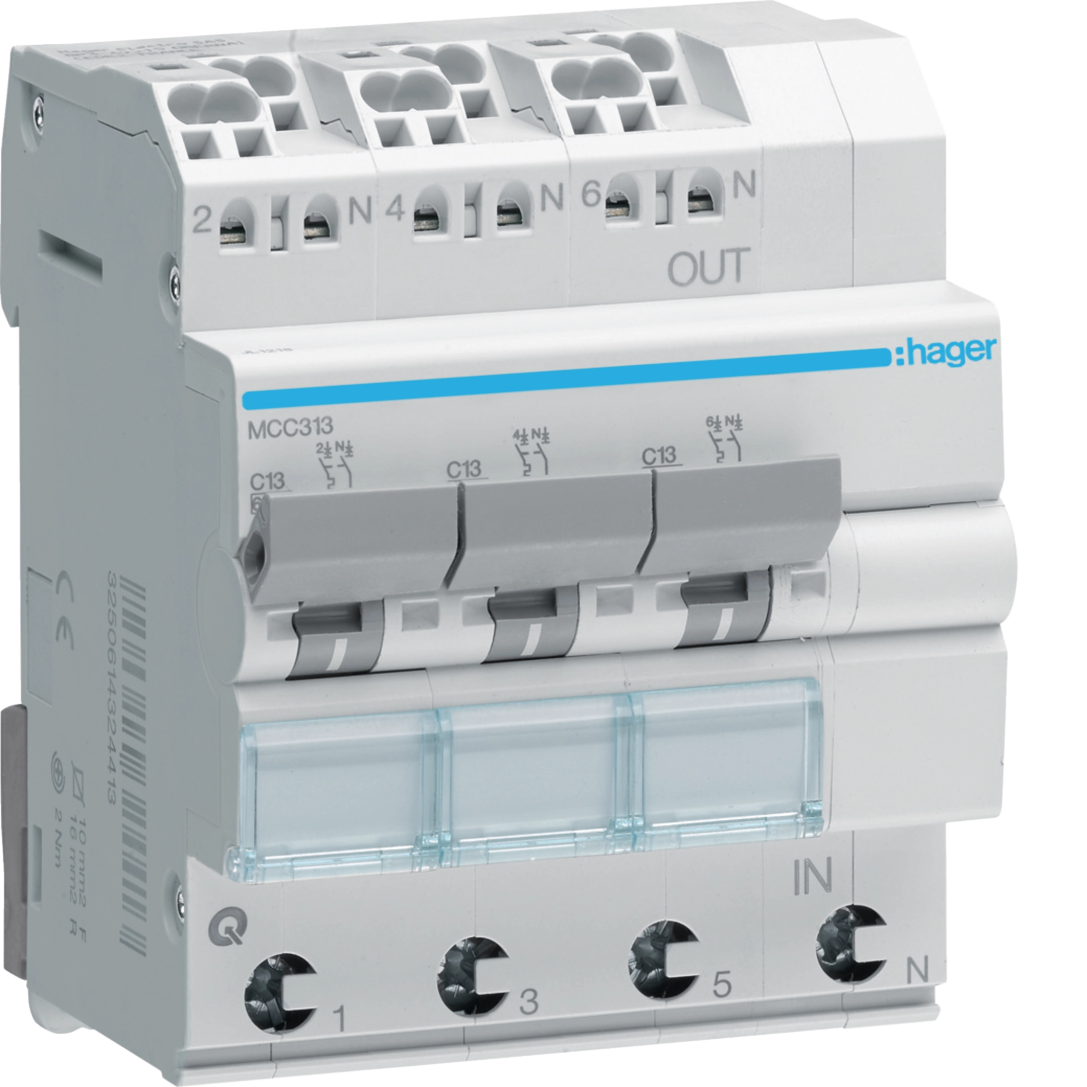 LS-Schalt. 3X(1P+N) 6kA C-13A QC/QB • MCC313 | Hager