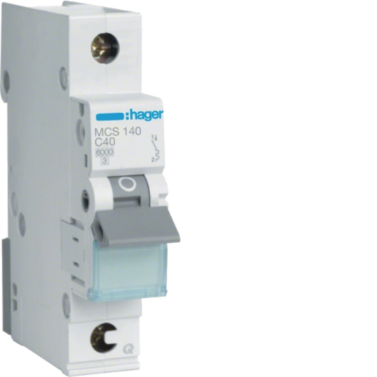 MCS140 - Leitungsschutzschalter 1 polig 6kA C-Charakteristik 40A QuickConnect 1 Modul