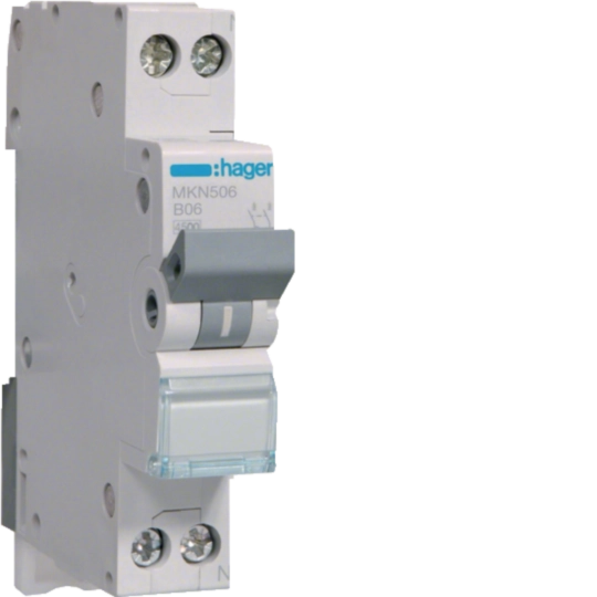 MKN506 - Jistič 1 + N 6A, (1 mod.) char.B, 6 kA