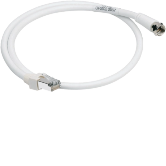TN722 - Cordon de brassage TV RJ45/fiche &quot;F&quot; longueur 0.60m