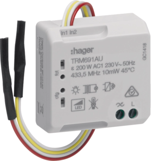 TRM691AU - Flush mounted radio DIMMER 200W  wires + 2 inputs