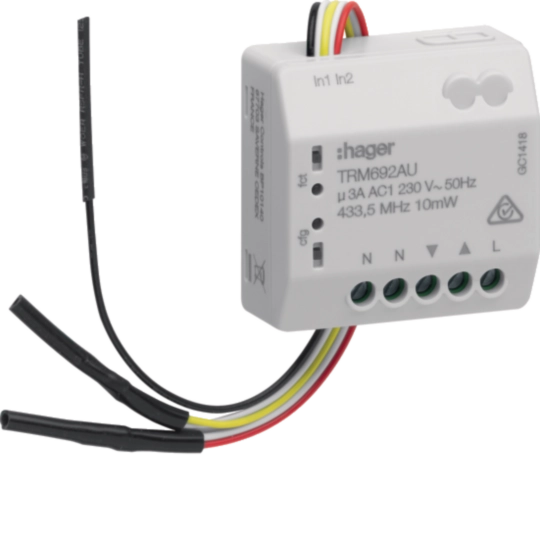 TRM692AU - Flush mounted output 3A for shutters or blinds + 2 inputs