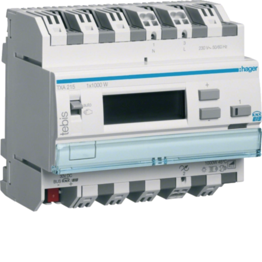 TXA215 - Dimmer 1 x 1000 W met display, tebis KNX