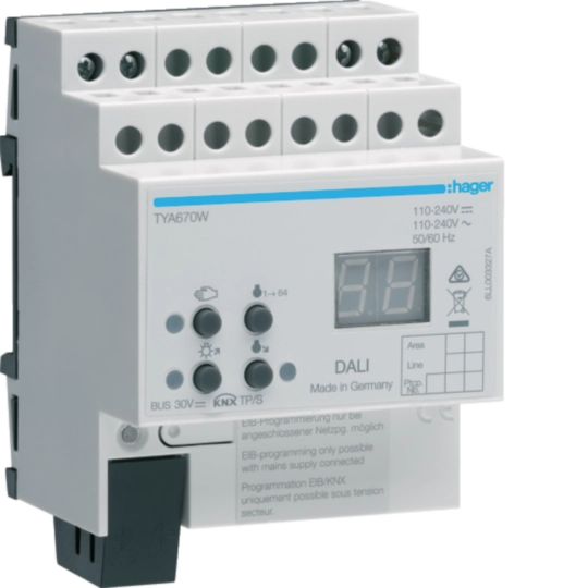 TYA670W - Passerelle KNX-DALI, blanc reglable, 4 modules