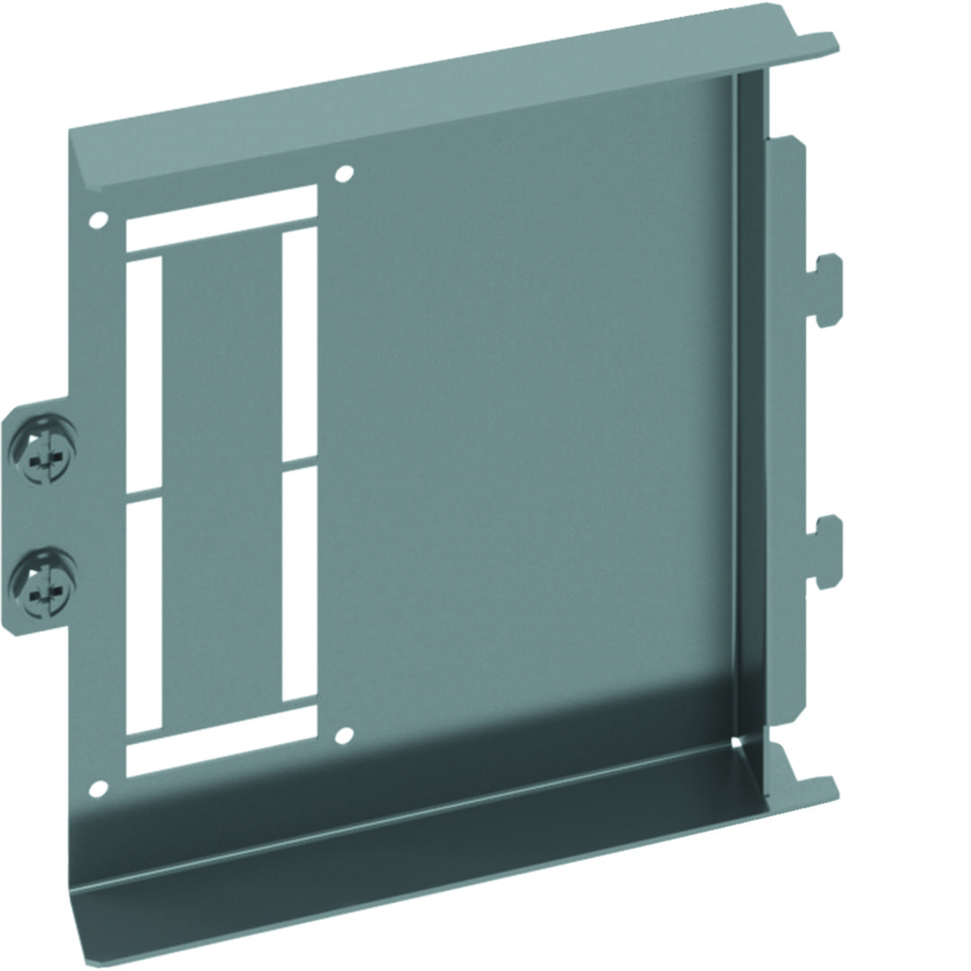 Elválasztólemez első oldalsó 2b forma 144mm x 28mm acél galvanizált  csatlakozónyílásokkal QuadroEvo Hager