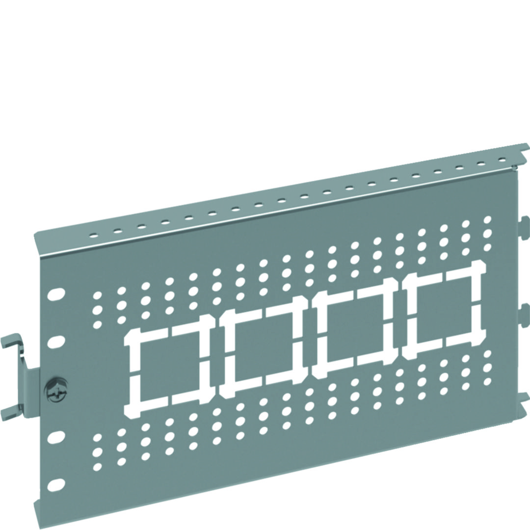 Elválasztólemez hátsó oldalsó 2b forma 144mm x 30mm acél galvanizált  csatlakozónyílásokkal QuadroEvo Hager