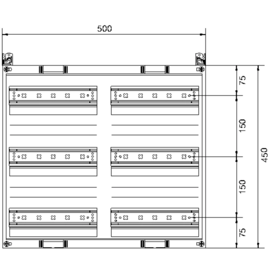 UC32MG - Bausatz, universN, 450x500mm, für Reiheneinbaugeräte waagerecht, 6x12 PLE