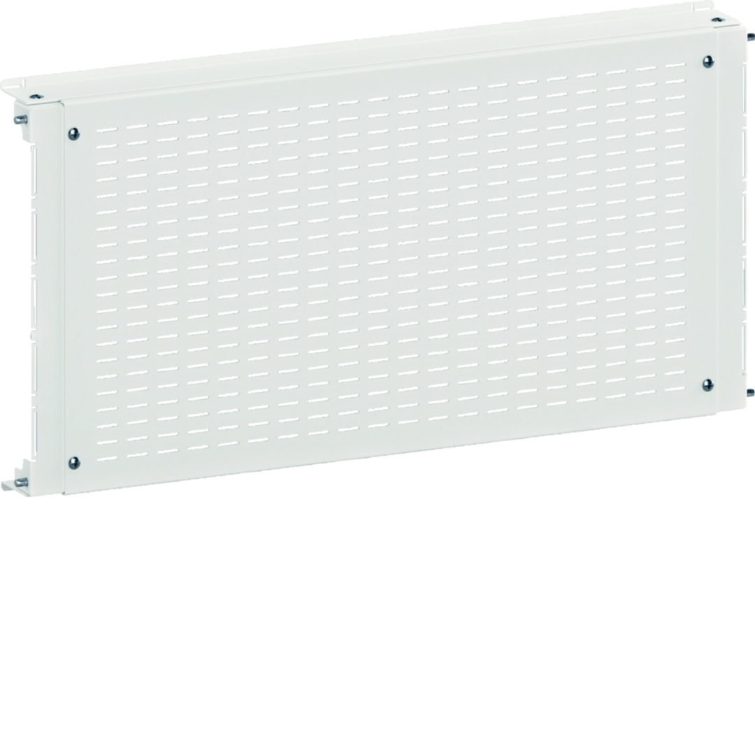 Előlap szellőzőnyílásokkal 350mm x 300mm 6U lakkozott acél QuadroEvo Hager
