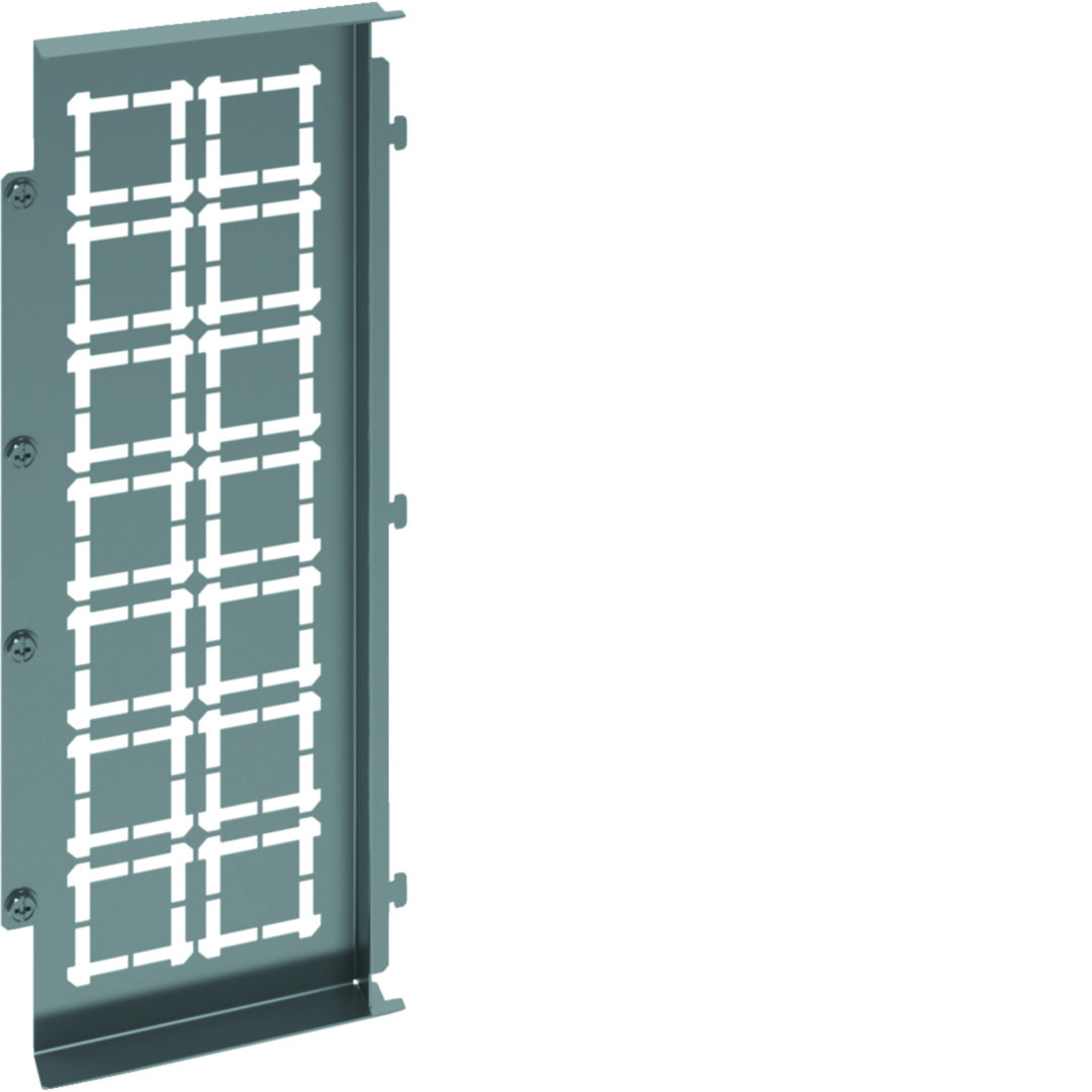 Elválasztólemez első oldalsó 2b forma 394mm x 28mm acél galvanizált  csatlakozónyílásokkal QuadroEvo Hager