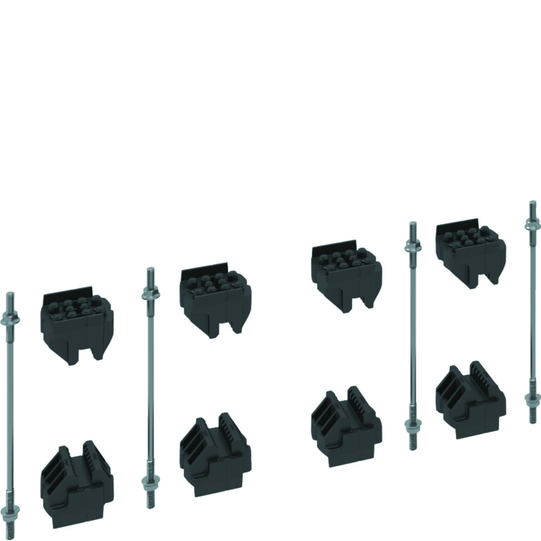 Gyűjtősíntartó készlet 4P 1x10mm-vastag sínhez burkolat támasztó QuadroEvo Hager