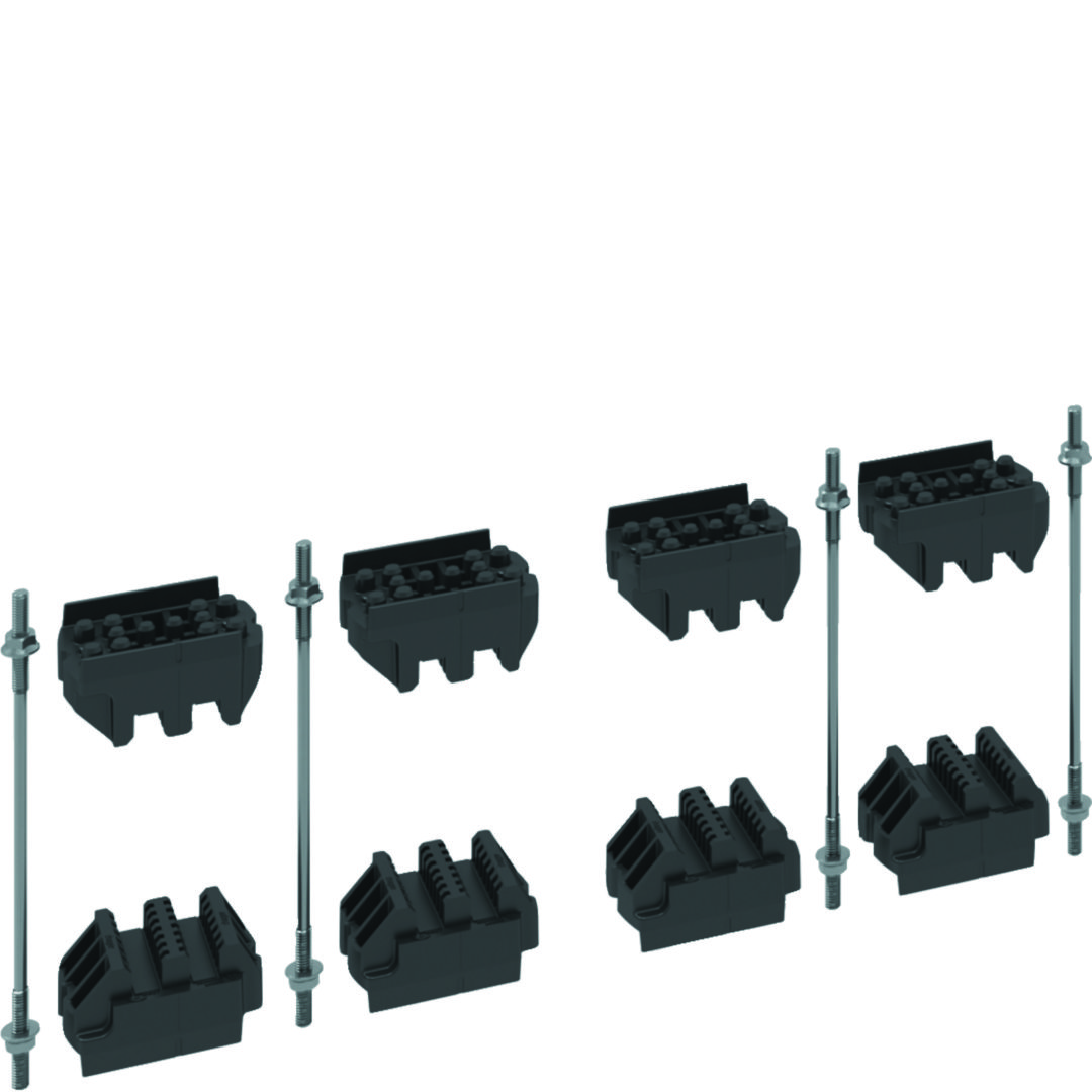 Gyűjtősíntartó készlet 4P 2x10mm-vastag sínhez burkolat támasztó QuadroEvo Hager