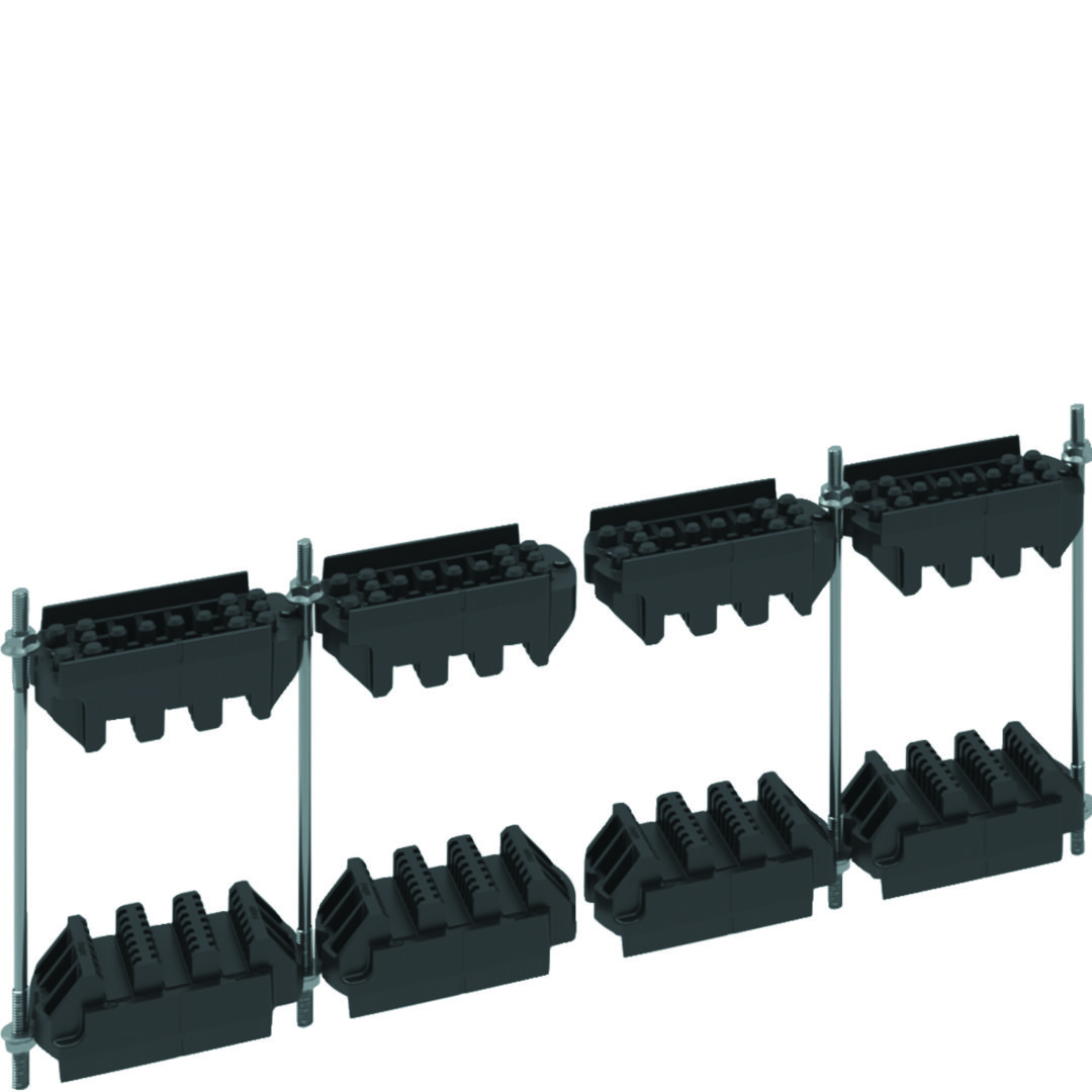 Gyűjtősíntartó készlet 4P 2x5mm-vastag sínhez burkolat támasztó QuadroEvo Hager