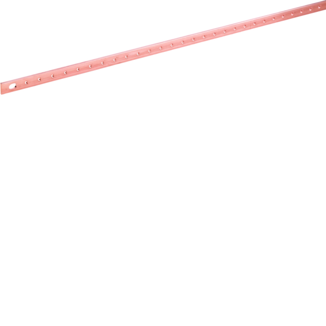 Réz (Cu) gyűjtősín lyukasztott lapos 250A 1000mm x 5mm x 1000mm Quadro Hager