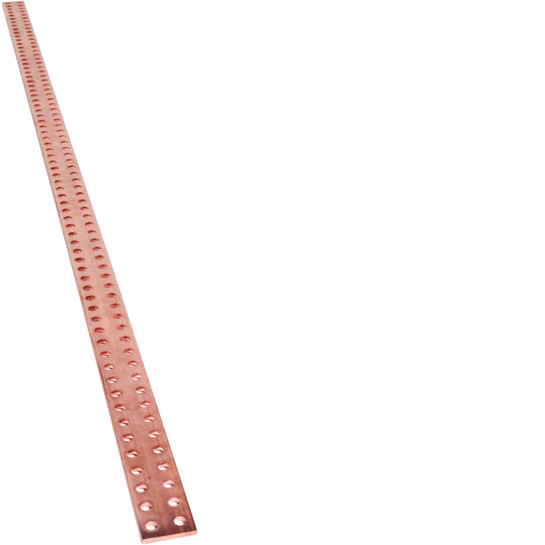 Réz sín perforált lapos 600A 50mm x 5mm x 1750mm kezeletlen Quadro Hager
