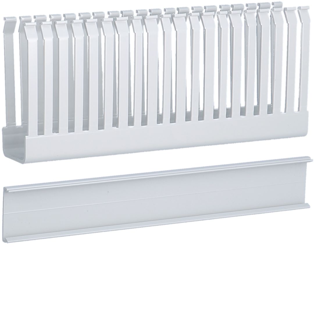 Perforált huzalozócsatorna vízszintes 80mm x 30mm x 250mm műanyag szürke Quadro Hager
