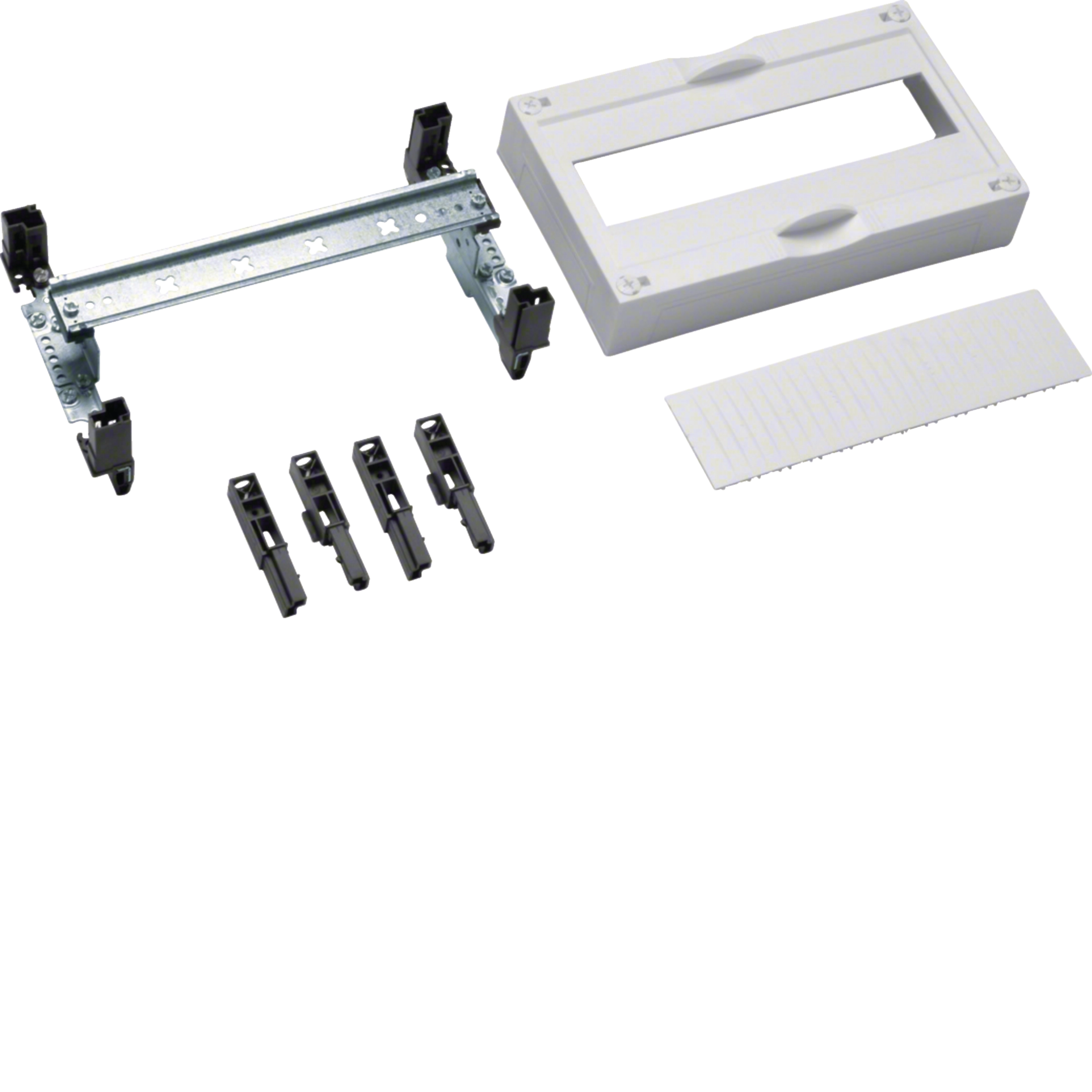 Baustein, univ.N, 150x250mm, f. Reiheneinbaugeräte waag., 1x12 PLE, m. Blindabd.