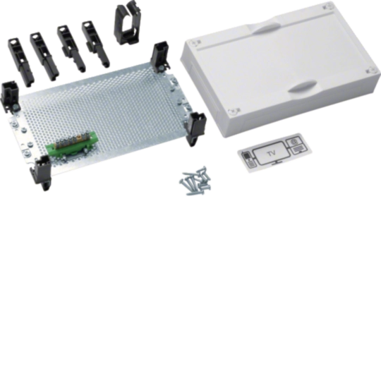 Baustein, universN, 150x250mm, mit Montageplatte und PE-Klemme, für VDI