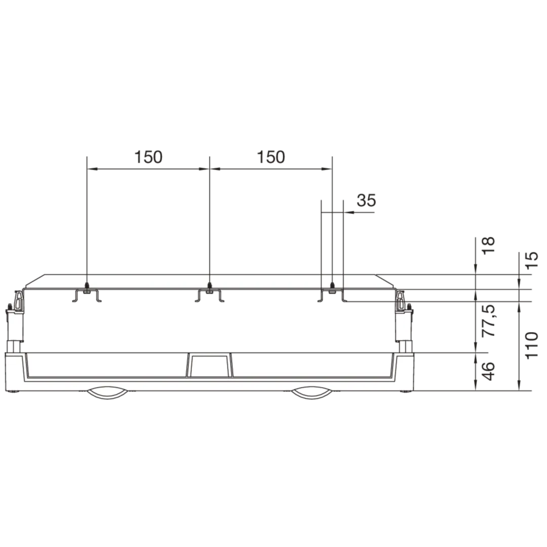 UD22A2 - Bouwsteen, 300x500mm, voor rijgklemmen, DIN-rail verticaal