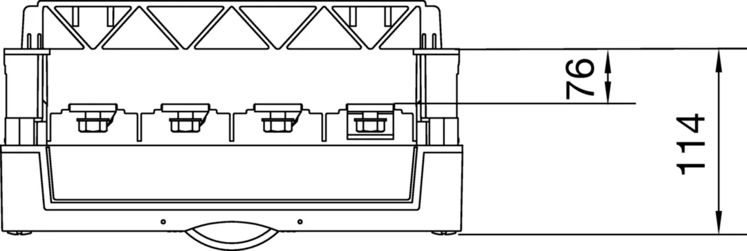 UE21D2 - Bouwsteen, 300x250mm, verdeelklem rail verticaal 4-polig 250 A, 13x M6
