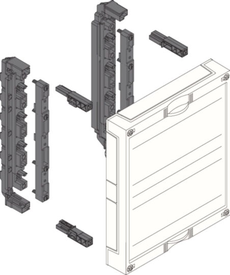 UE21E0 - Baustein, univ.N, 300x250mm, für Sammelschienensystem 60mm, 4-polig, waagerecht