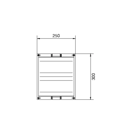 UE21E0 - Baustein, univ.N, 300x250mm, für Sammelschienensystem 60mm, 4-polig, waagerecht