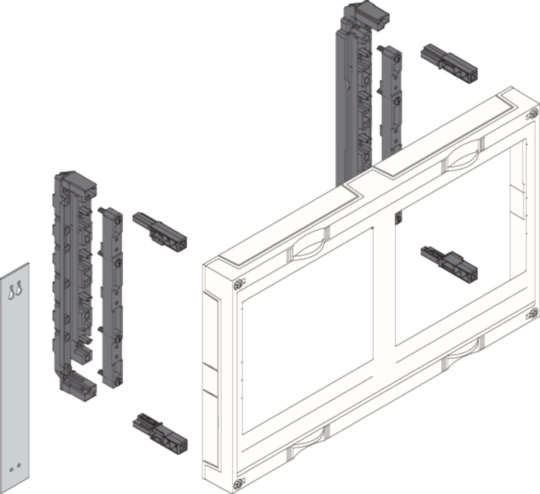 UE22E4B - Baustein, univers N, 300x500mm, für 4 Trenner NH00 auf Sammelschienensystem 60mm