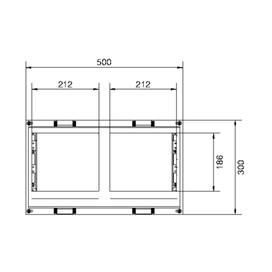 UE22E4B - Baustein, univers N, 300x500mm, für 4 Trenner NH00 auf Sammelschienensystem 60mm