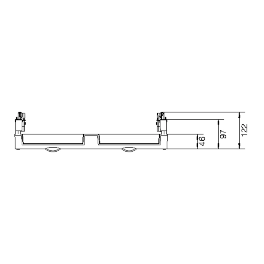 UE22E4B - Baustein, univers N, 300x500mm, für 4 Trenner NH00 auf Sammelschienensystem 60mm
