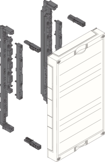 UE31E0A - Baustein, universN, 450x250mm, für Sammelschienensystem 60mm, 4 polig, waager.