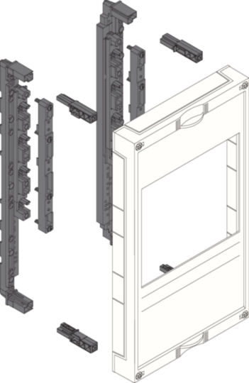 UE31E2B - Baustein, universN, 450x250mm, für 2 Trenner NH00 auf Sammelschienensystem 60mm
