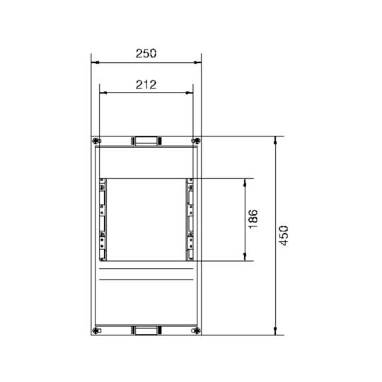 UE31E2B - Baustein, universN, 450x250mm, für 2 Trenner NH00 auf Sammelschienensystem 60mm