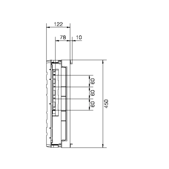 UE31E2B - Baustein, universN, 450x250mm, für 2 Trenner NH00 auf Sammelschienensystem 60mm