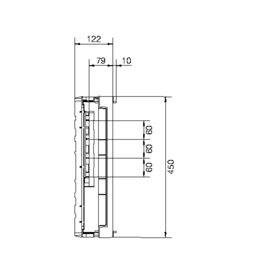 UE31E3B - Baustein, universN, 450x250mm, für 1 Trenner NH2 auf Sammelschienensystem 60mm