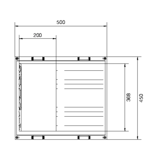UE32B8N - univers N Podzespół rozstaw 60mm3-pol.8xNH00listw.450x500mmodpływ dół