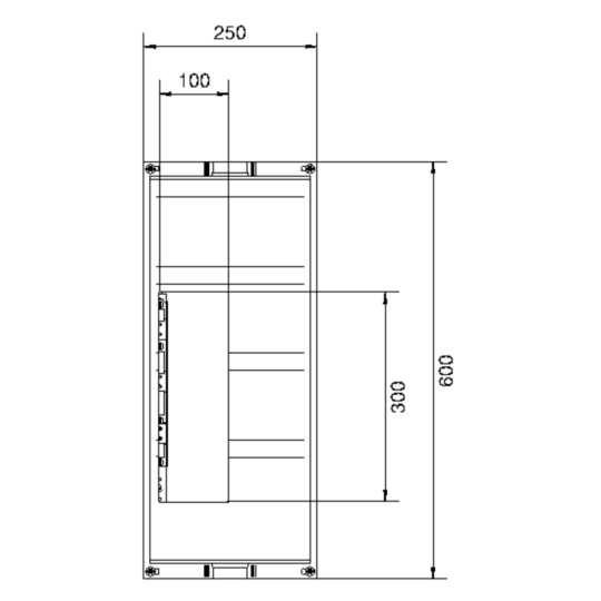 UE41B3N - univers N Podzespół rozstaw 60mm3-pol.3xNH00listw.600x250mmodpływ góra