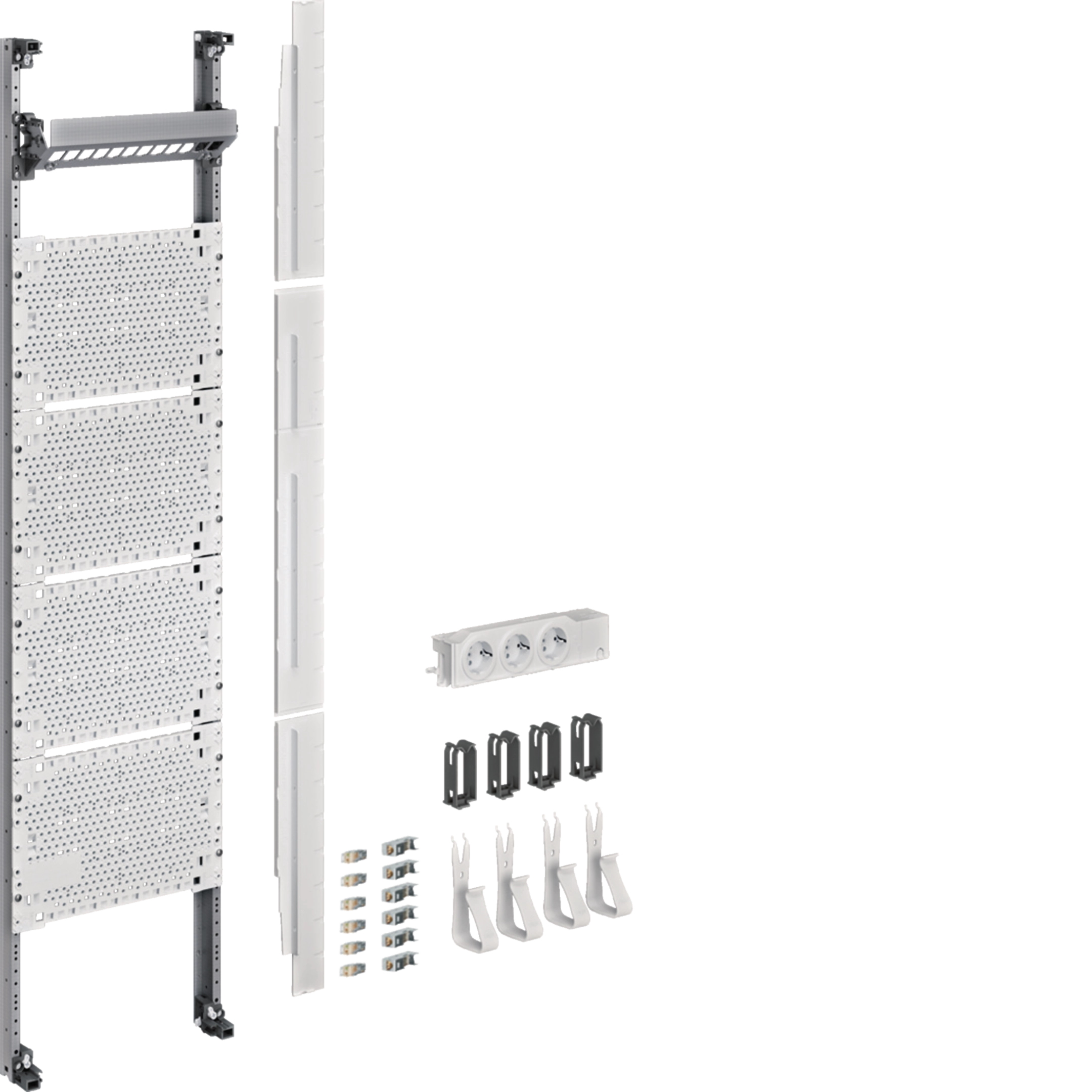 Komplettfeld Multimedia, univers Z, 1050 mm,1-feld, mit 6xPatchmodulen RJ45