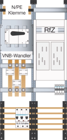 UF32W1NSHZ - Wandler- und Messfeld,Univ.N,1050x500x160mm, NAR für SLS, AAR Lastt 125A TAB LEW