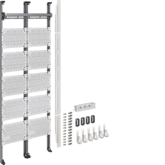 UF521NW - Komplettfeld Multimedia, universZ, 1350mm, 2-feld, mit 12xPatchmodulen RJ45