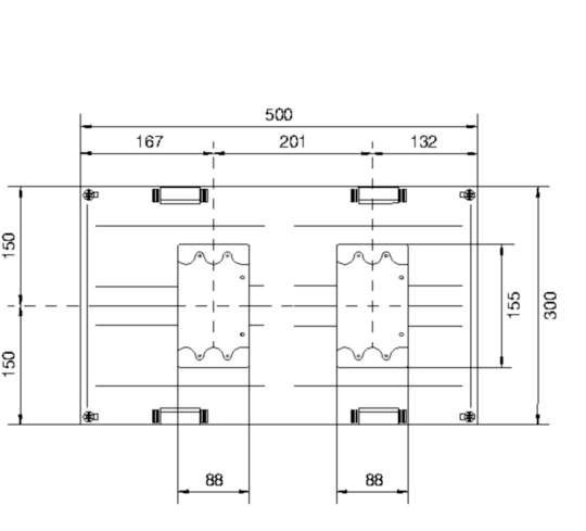 UK22LH1M - Unité d&#039;équipement 2 boitiers moulés h3+ P250 motorisés H300xL500mm pour univers