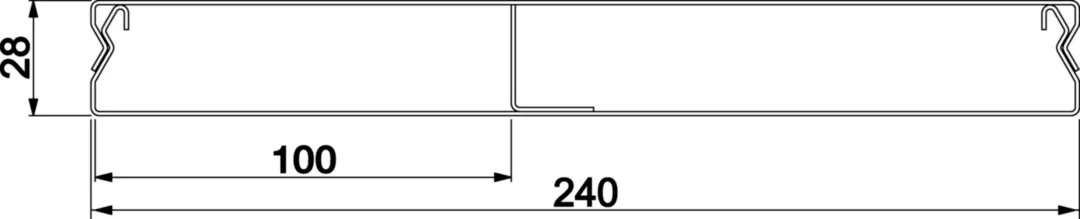 UK240282 - Unterflurkanal 2-zügig estrichüberdeckt aus Stahlblech UK 240x28mm