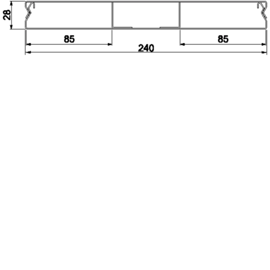 UK240283 - Goulotte acier 28 x 240 pour sol béton