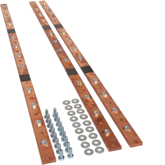CU-Schienen, univers, 40x10mm, 6feldig, für 12 Trennerleisten NH1-3, (3 Stück)