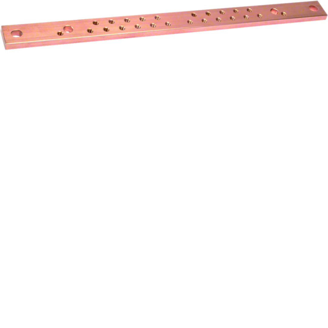 Réz (Cu) gyűjtősín lyukasztott lapos 400A 1750mm x 32mm x 1750mm kezeletlen Quadro Hager